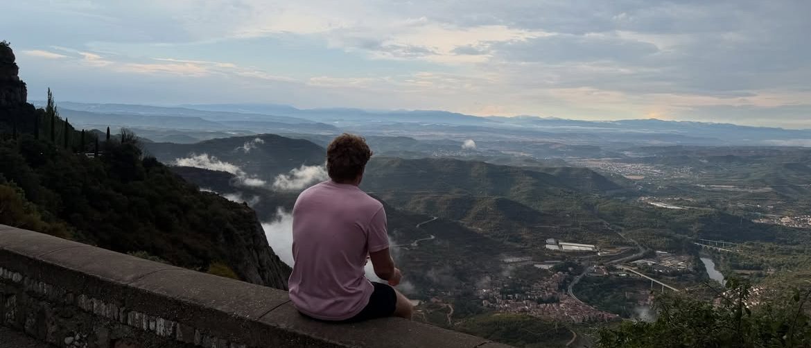 Dominic Siwiec looking out over the valley