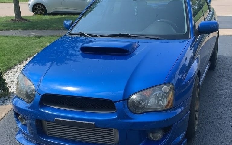2005 Subaru Impreza WRX in rally blue