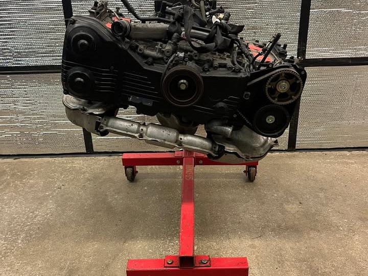 Replacement EJ engine on the stand